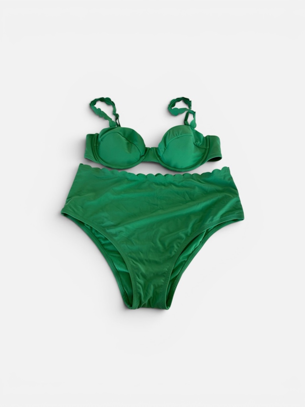 RHODE Emerald Scallop High-Waist Bikini Set